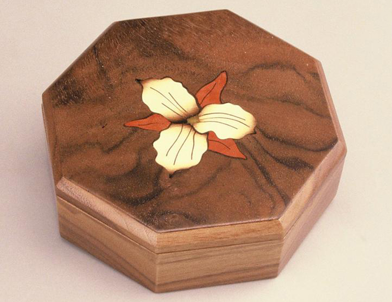 4 x 4 in. Octagonal Box, Walnut Burl