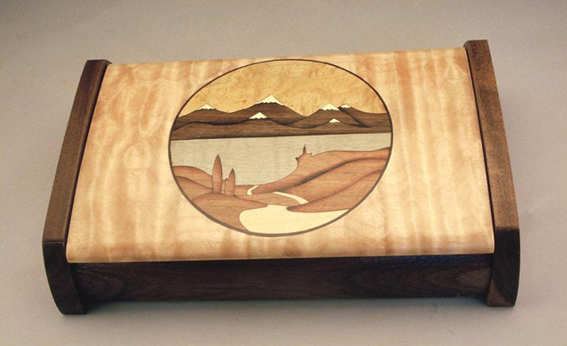 7 x 11 in. 'Curved' Box,  Quilted Maple