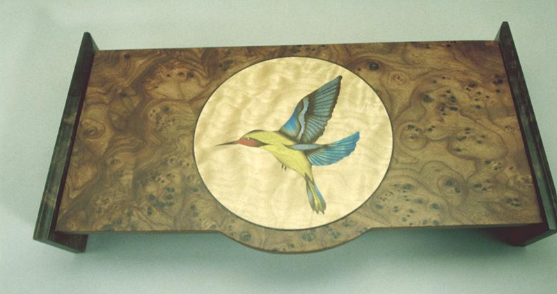 6 x13 in. Earring Box, Elm Burl